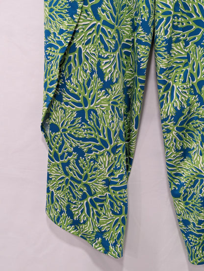 Wrap Front Pant - Sky Blue/Lime Bermuda