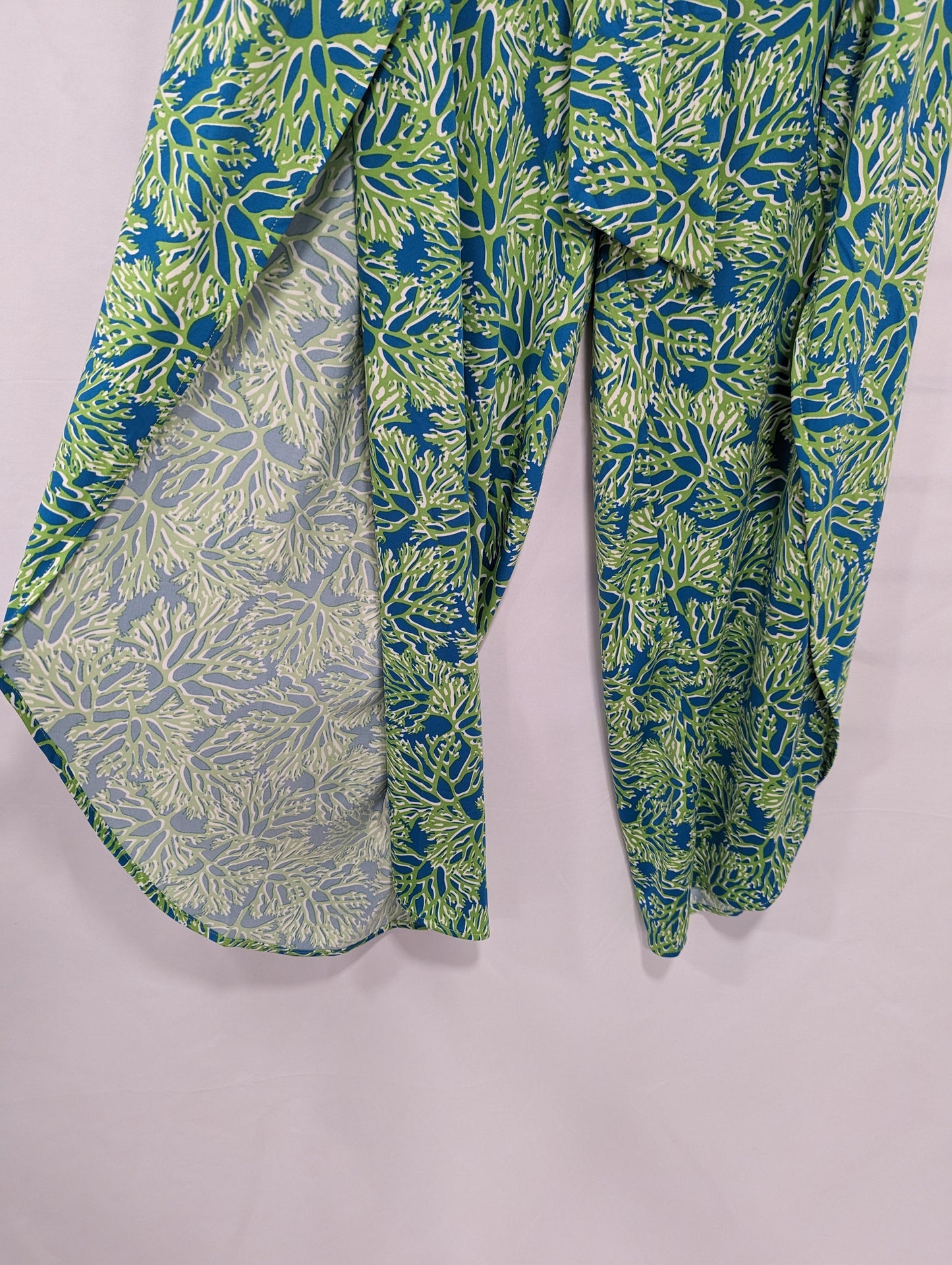 Wrap Front Pant - Sky Blue/Lime Bermuda