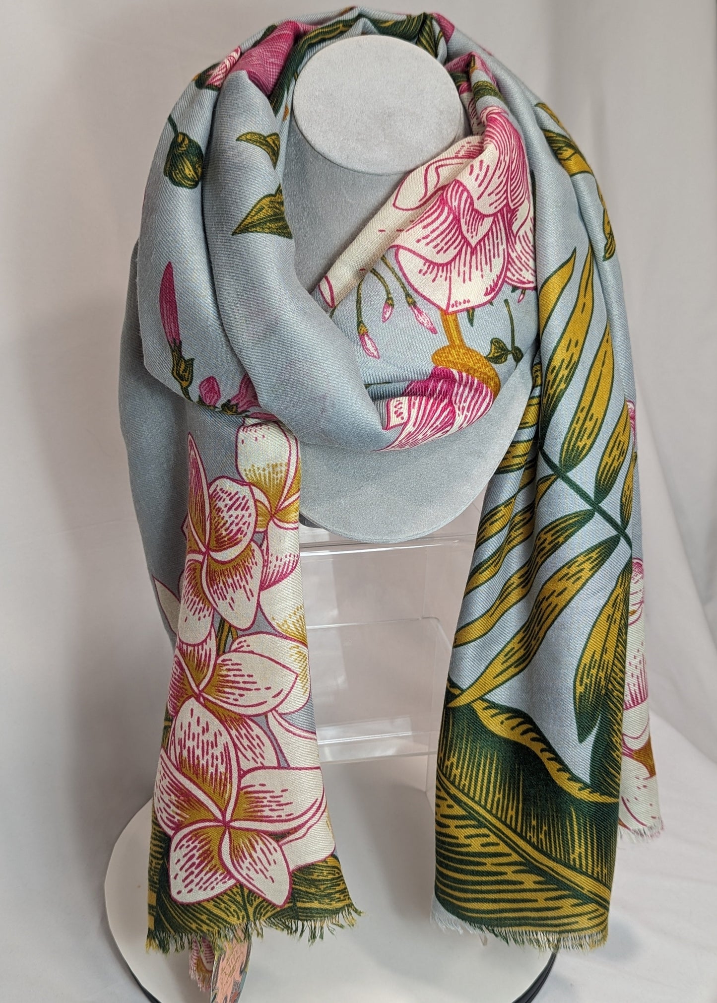 Printed Floral Jungle Lavender Scarf