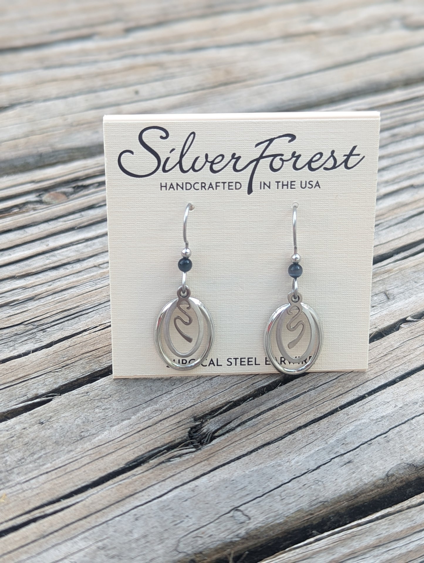 Squiggle on Oval Earrings