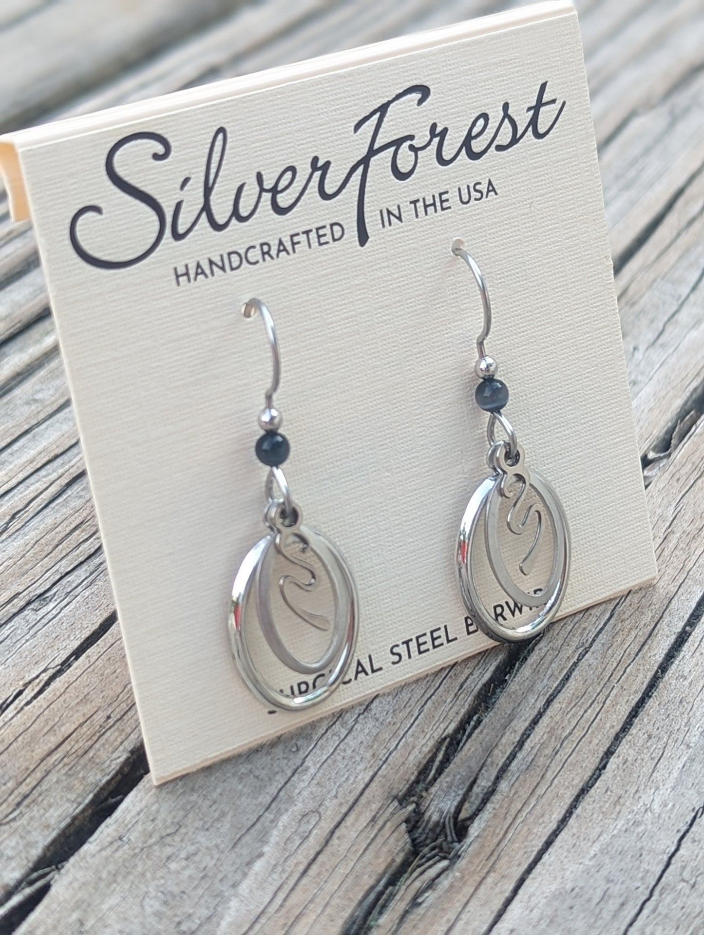 Squiggle on Oval Earrings SILVER FOREST Jewelry PXL-20240606_212157691.PORTRAIT