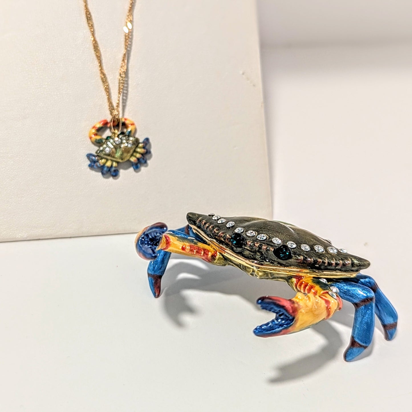 Bejeweled Trinket Box and Necklace Set - Crab Kingspoint Designs Jewelry PXL-20241229_190007958.PORTRAIT_2