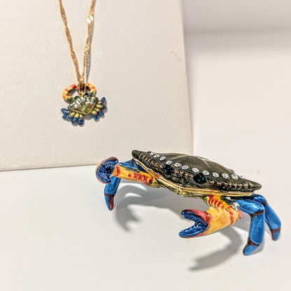 Bejeweled Trinket Box and Necklace Set - Crab Kingspoint Designs Jewelry PXL-20241229_190007958.PORTRAIT_2