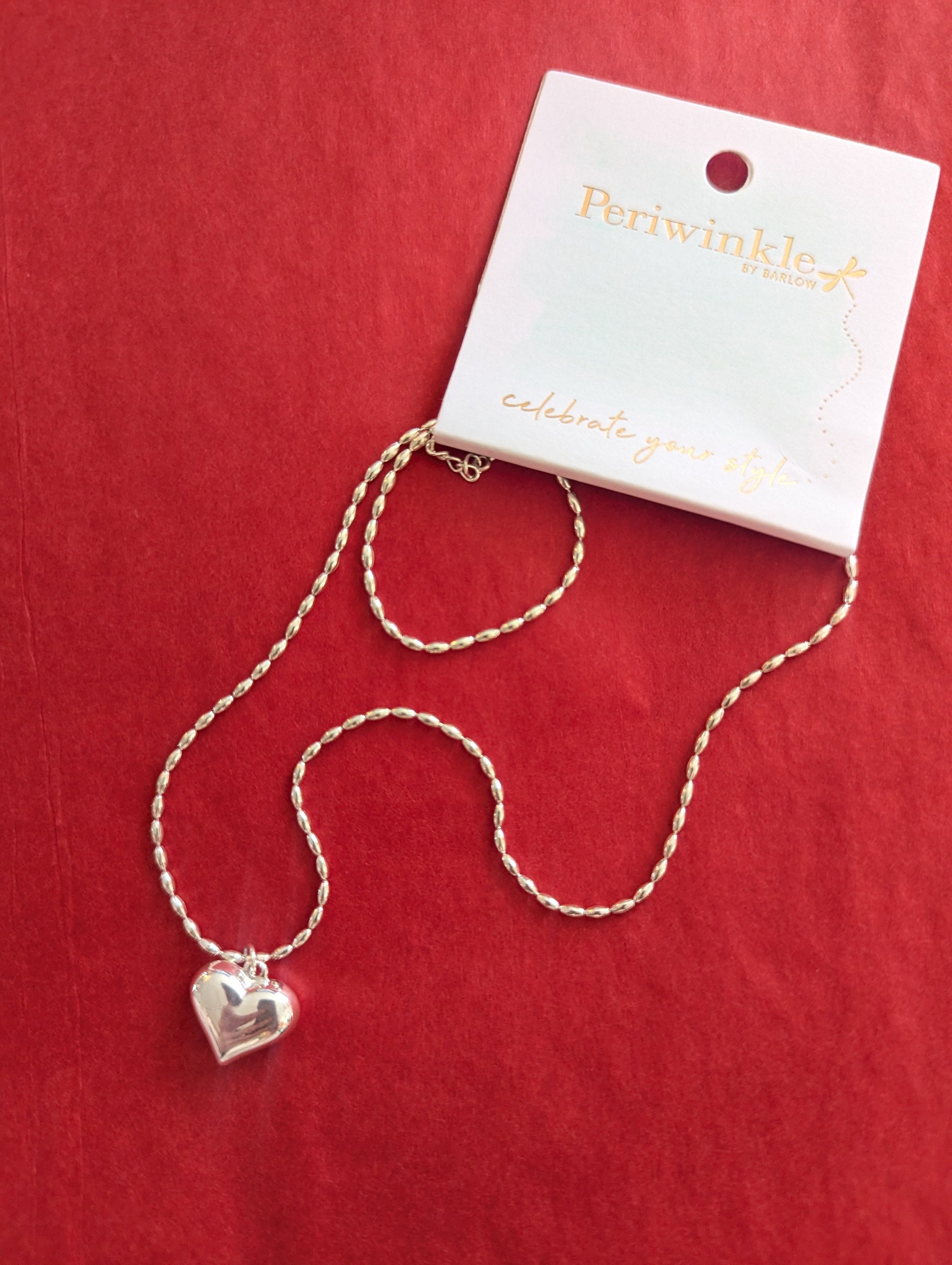 Silver Heart Necklace Periwinkle Jewelry PXL-20250123_204041539