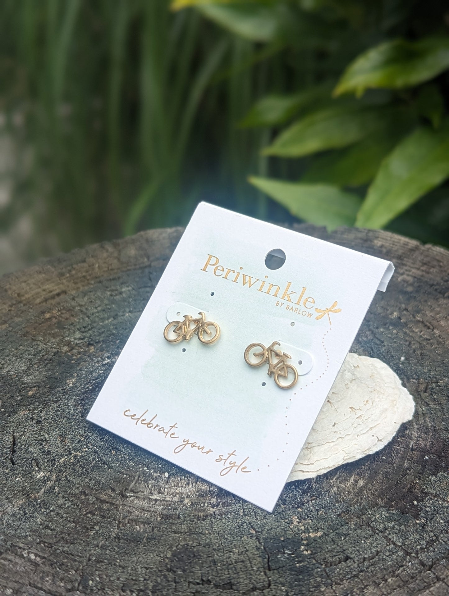 Gold Bicycles Earrings
