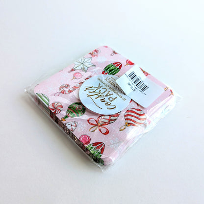 Square Coaster - Merry Merry Pink Peppermint Ornaments