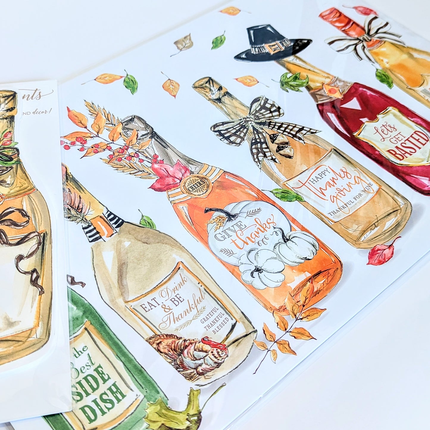 Placemats - Handpainted Thanksgiving Bottles