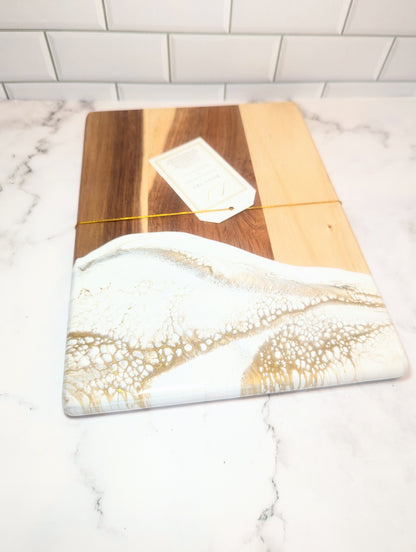 Small Acacia Cheese Board - Gold Quartz Lynn & Liana Designs Home PXL_20241010_191603803