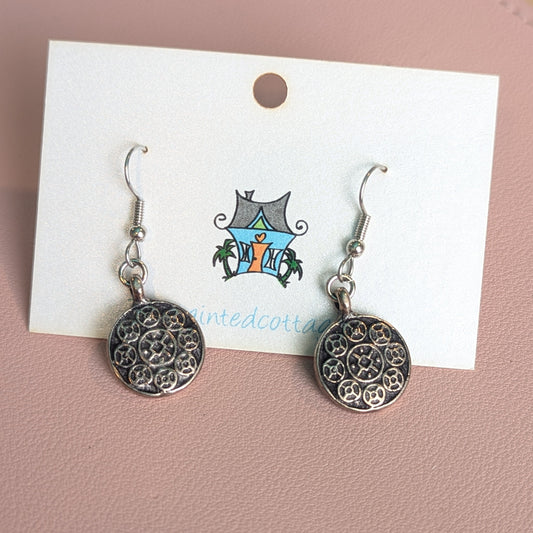 Vintage Circle Silver Earrings The Painted Cottage JEWELRY PXL_20250327_194734663