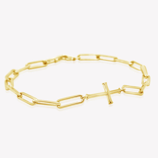 Chain Breaker Cross Bracelet - Gold Rizen Jewelry Jewelry Rizen_Jewelry_Chain_Breaker_Cross_Bracelet_Gold