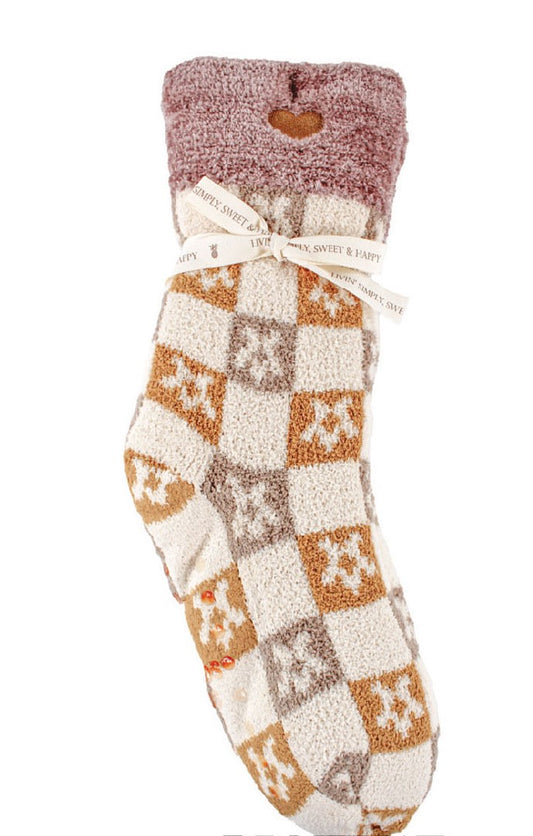 SS Camper Sock - Brown Flowers Simply Southern Footwear SOCK-CAMPER