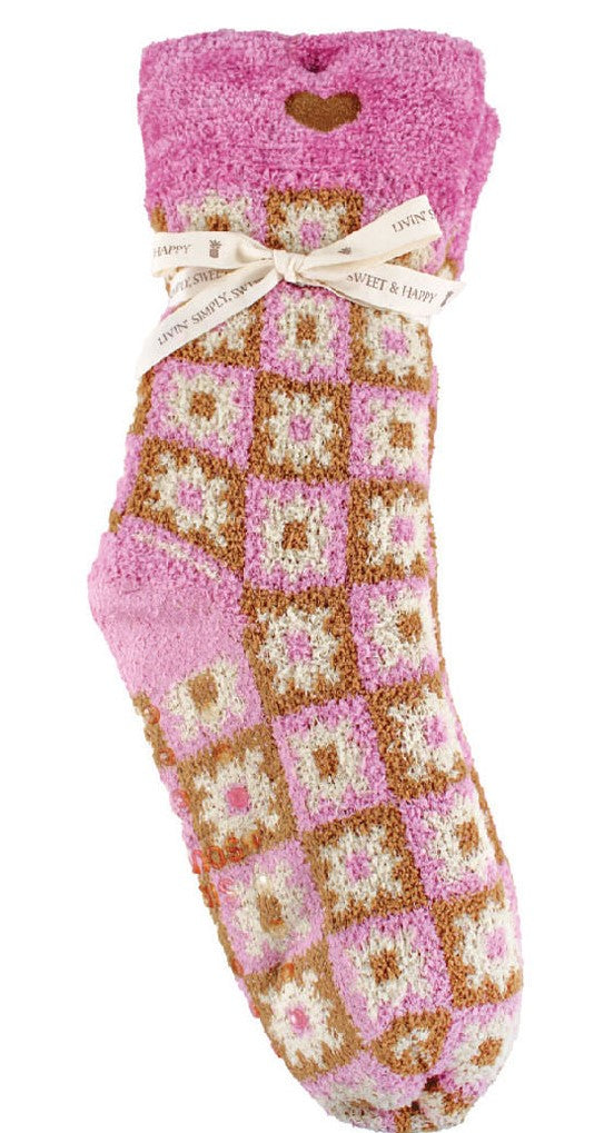 SS Camper Sock - Pink Flowers Simply Southern Footwear SOCK-CAMPER_1