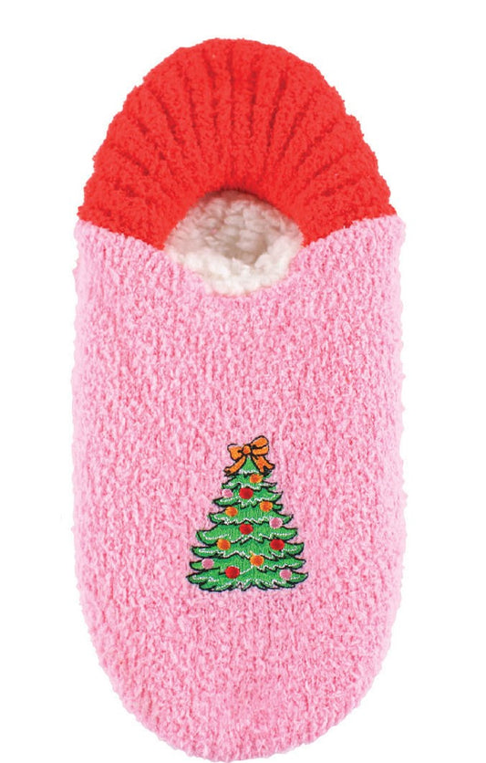 SS Slipper Sock - Tree Simply Southern Holiday SOCK-SLIPPER-GLSN_3