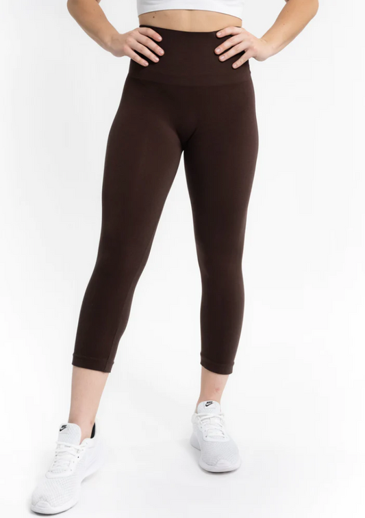 High Waisted 3/4 Length Leggings - Chocolate Elietian Womens Apparel ScreenShot2023-06-01at1.06.14PM_a608ea96-6fbc-416e-8003-f3d017c8d807