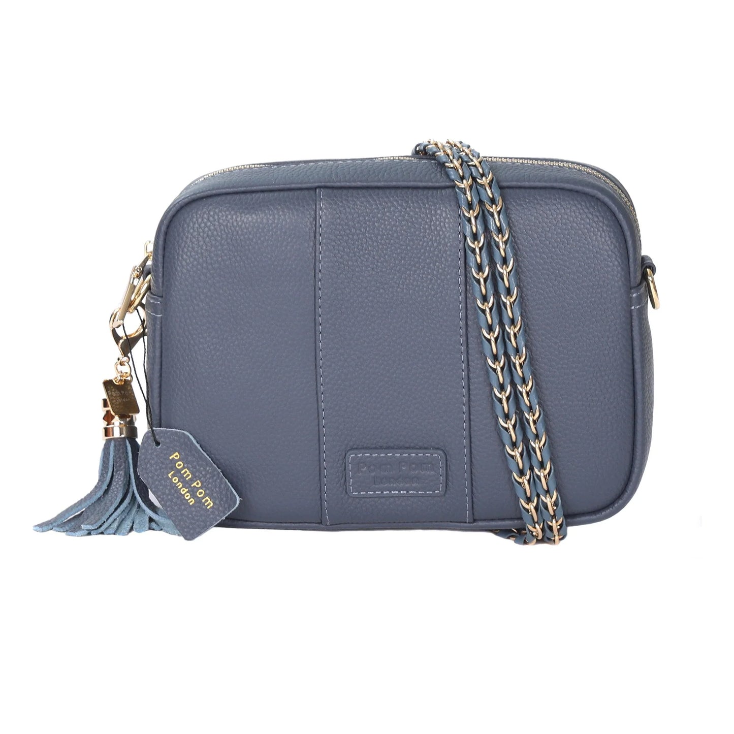 Mayfair Bag Slate Blue & Accessories - 2 Free Straps Pom Pom London Bags SlateBluechain01_1800x1800_4d978a4e-3c05-4116-891d-f0689fd5bd24