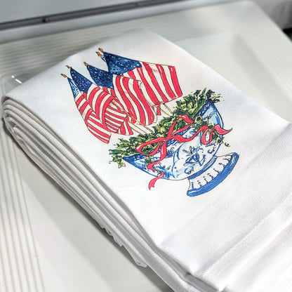 Handpainted Flags in A Chinoiserie Planter Kitchen Towel