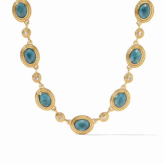Tudor Stone Necklace - Iridescent Peacock Blue