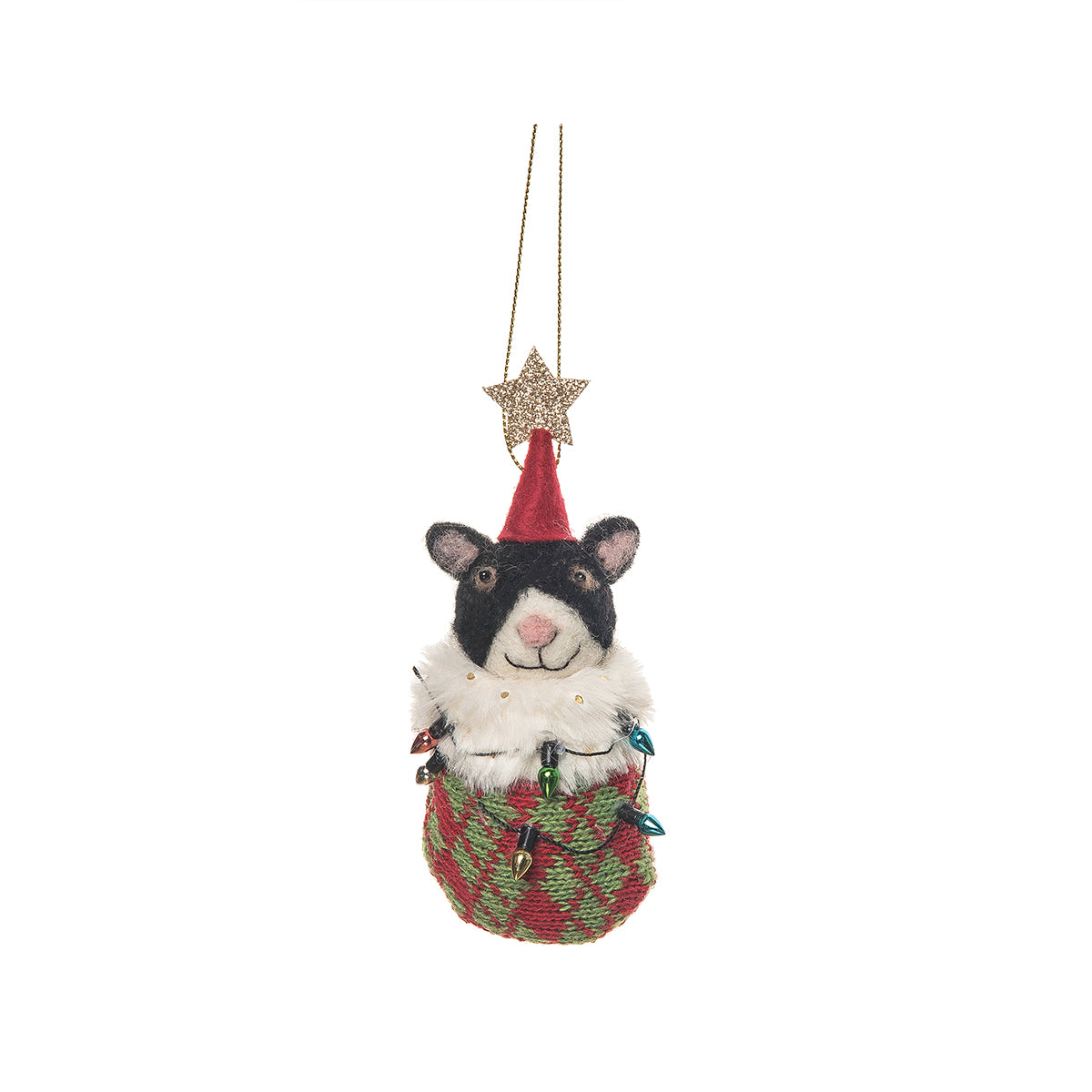 Cat In Stocking Ornament w/ Star C & F ENTERPRISES Holiday XORN77538