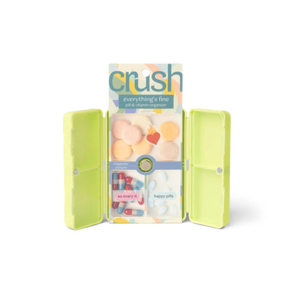 Crush Everything's Fine Pill & Vitamin Case Lime DM Merchandising Personal Accessories a6133fc6810b72d98be5a2474306a4a0d35f8683d0d7e7425c99c25fa0147406