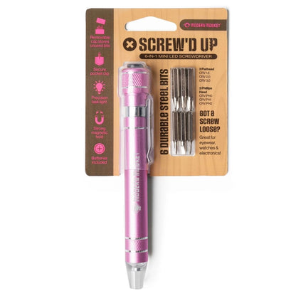 Screw’D Up 6-in-1 Mini Led Screwdriver DM Merchandising Home ae242bcd402f4485451008d86d46833d0821bcb8f146abe843069b7a19f67b21