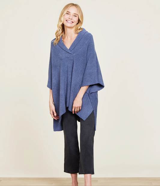 CozyChic® Shawl Collar Poncho - Tidewater Barefoot Dreams Womens Apparel barefoot-dreams-cozy-chic-womens-apparel-gift-shop-maryland-22