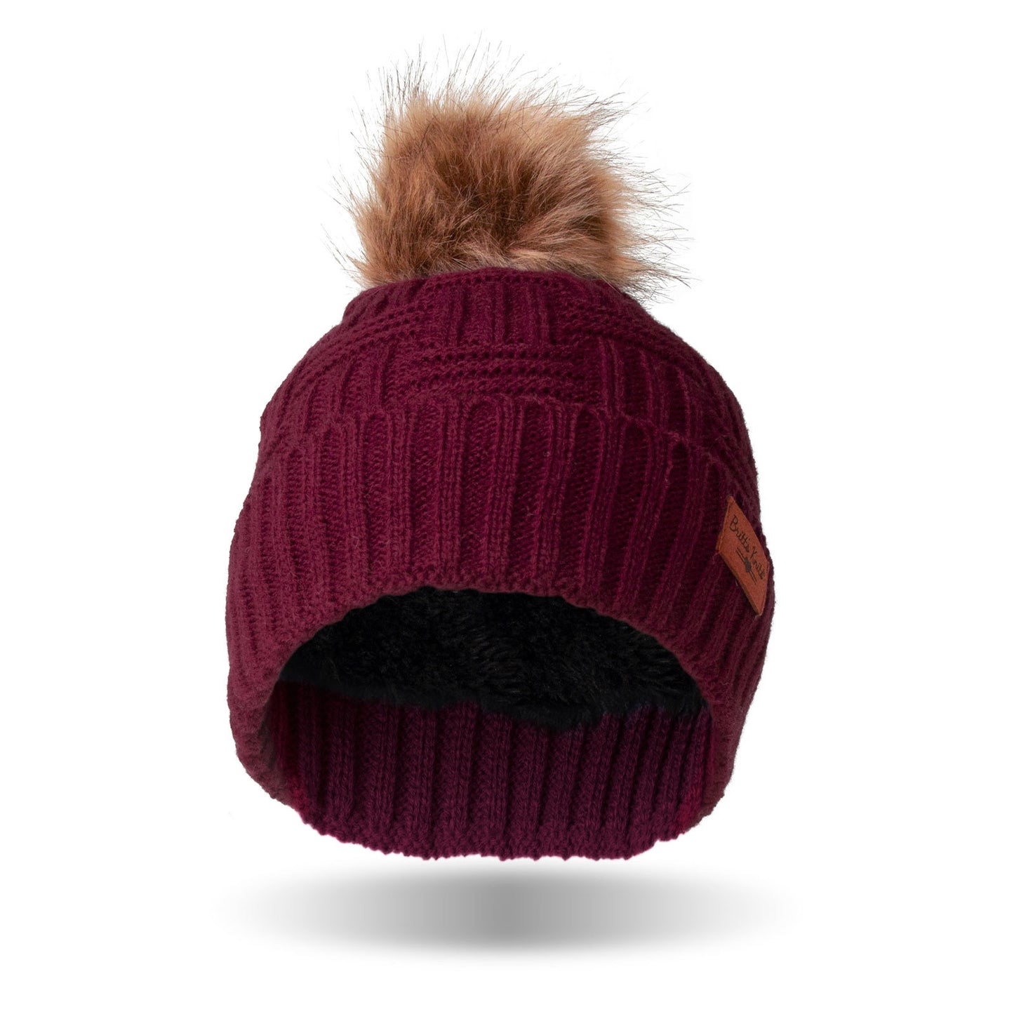 Hat with Pom - Wine DM Merchandising PERSONAL ACCESSORIES bkhat3-u24_03