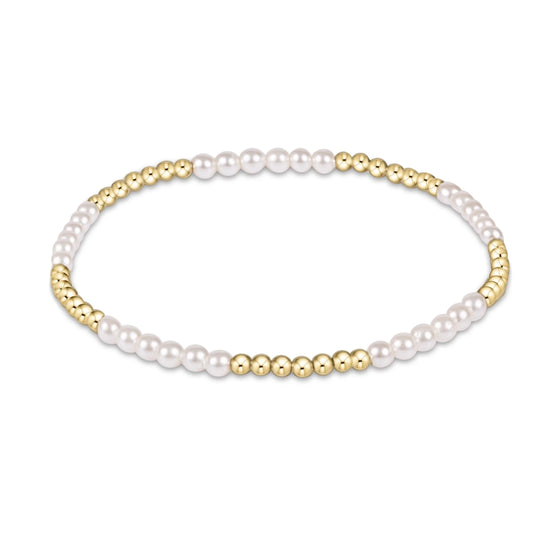 Classic Blissful Pattern 2.5mm Bead Bracelet - 3mm Pearl eNewton Jewelry blissfulpearlFINAL