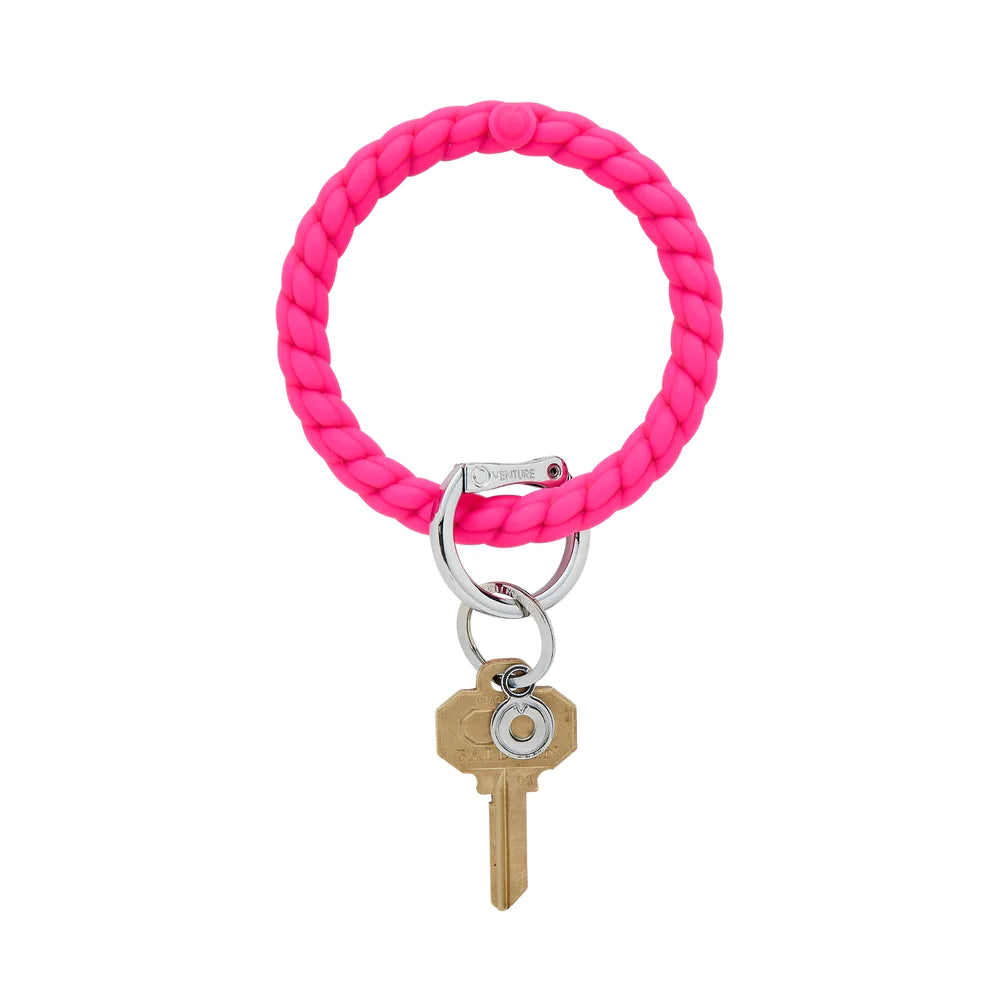 Silicone Big O Key Ring - Tickled Pink Braided Oventure PERSONAL ACCESSORIES braided-big-o-tickled-pink