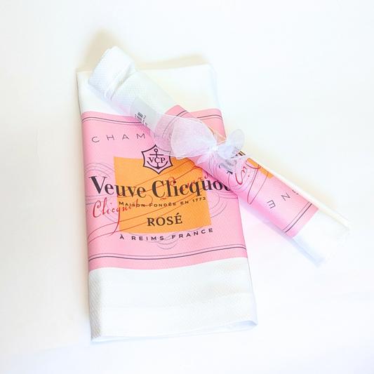 Pink Veuve Bar Towel