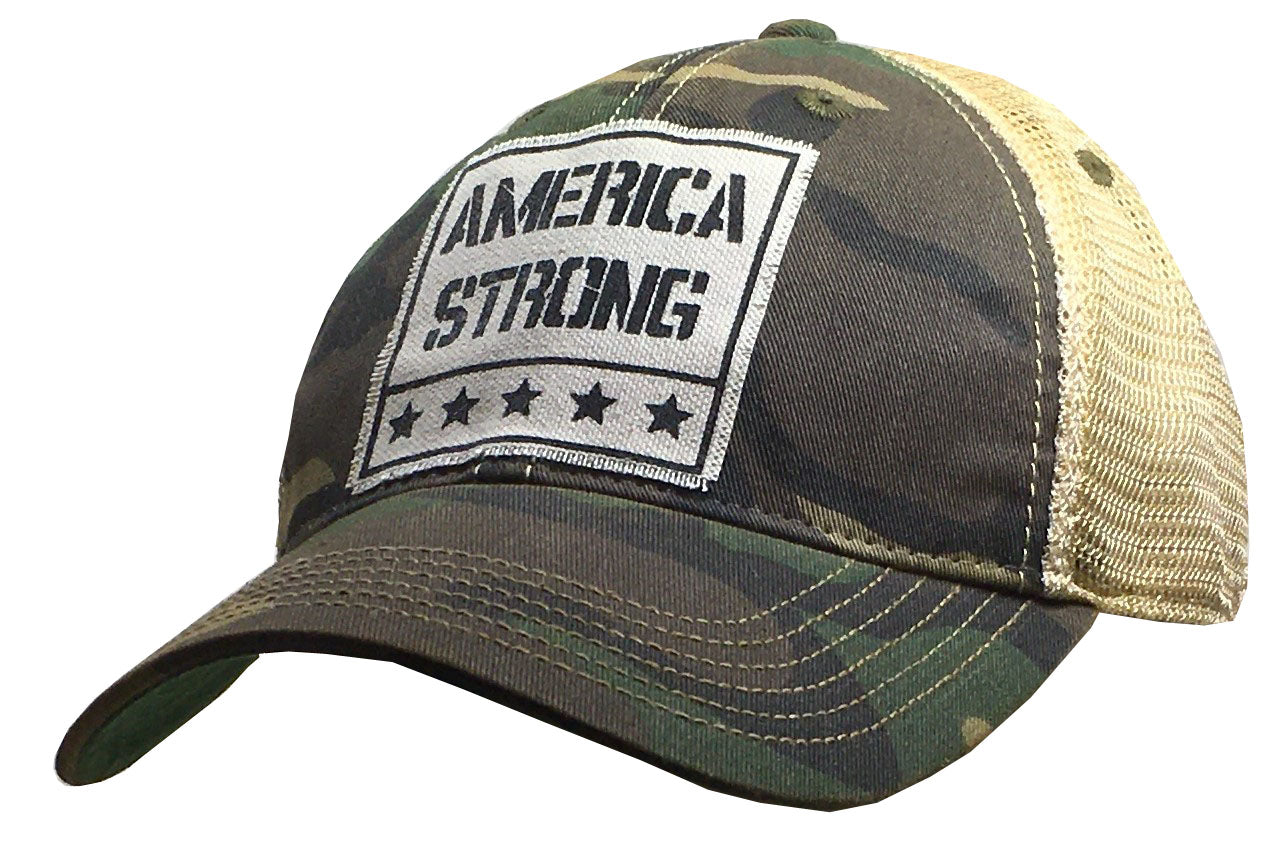 America Strong Distressed Trucker Hat VINTAGE LIFE Personal Accessory d926851c77d167faafe6588cf395bda8a0b54cdbd09205162f163195bdd4b238