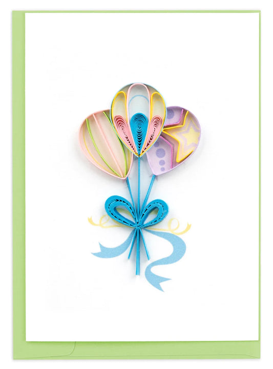 Colorful Balloons Gift Enclosure Quill Card