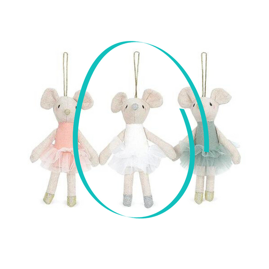 Dancing Mouse Ornament - Ivory