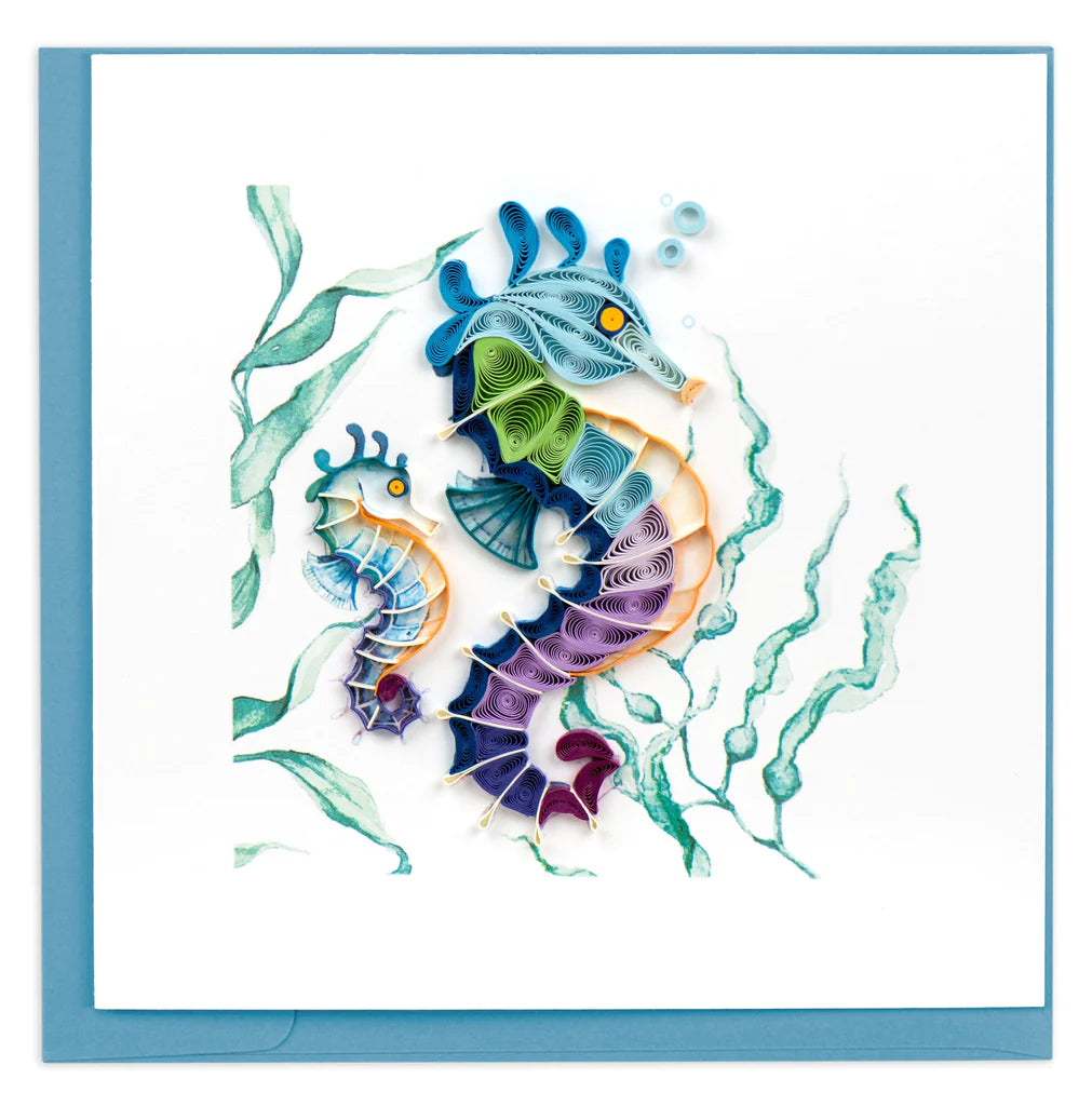 Colorful Seahorse Quilling Card