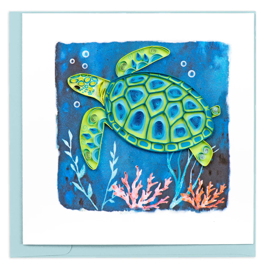 Decorative Sea Turtle Quilling Card