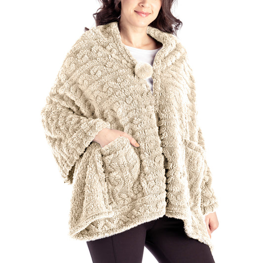 The Coziest Blanket Wrap - Tan DM Merchandising Womens Apparel hmbw-u12_06