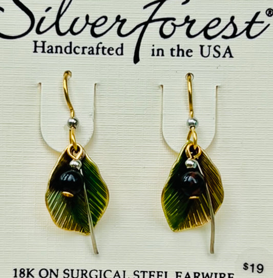 FOLDED LEAF W/ JASPER & WISP SILVER FOREST Jewelry image_1009ea61-8a1b-42b0-aeba-41351de26d92