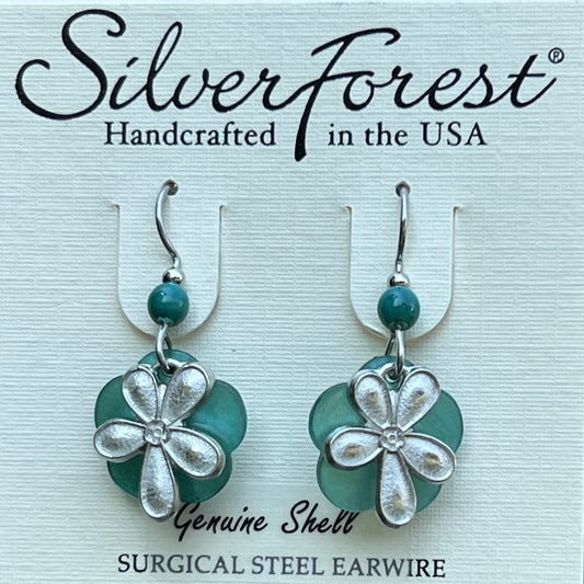 Fun Flower on Shell Earring SILVER FOREST Jewelry image_92b50863-cd7b-4eab-a390-c51ef8f5e2ea