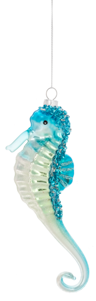 Seahorse Ornament - Glitter Blue Multi Ganz HOLIDAY mx189995_b