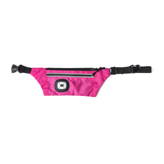 Night Scope Sling Bag with Reflective Zippers - Pink