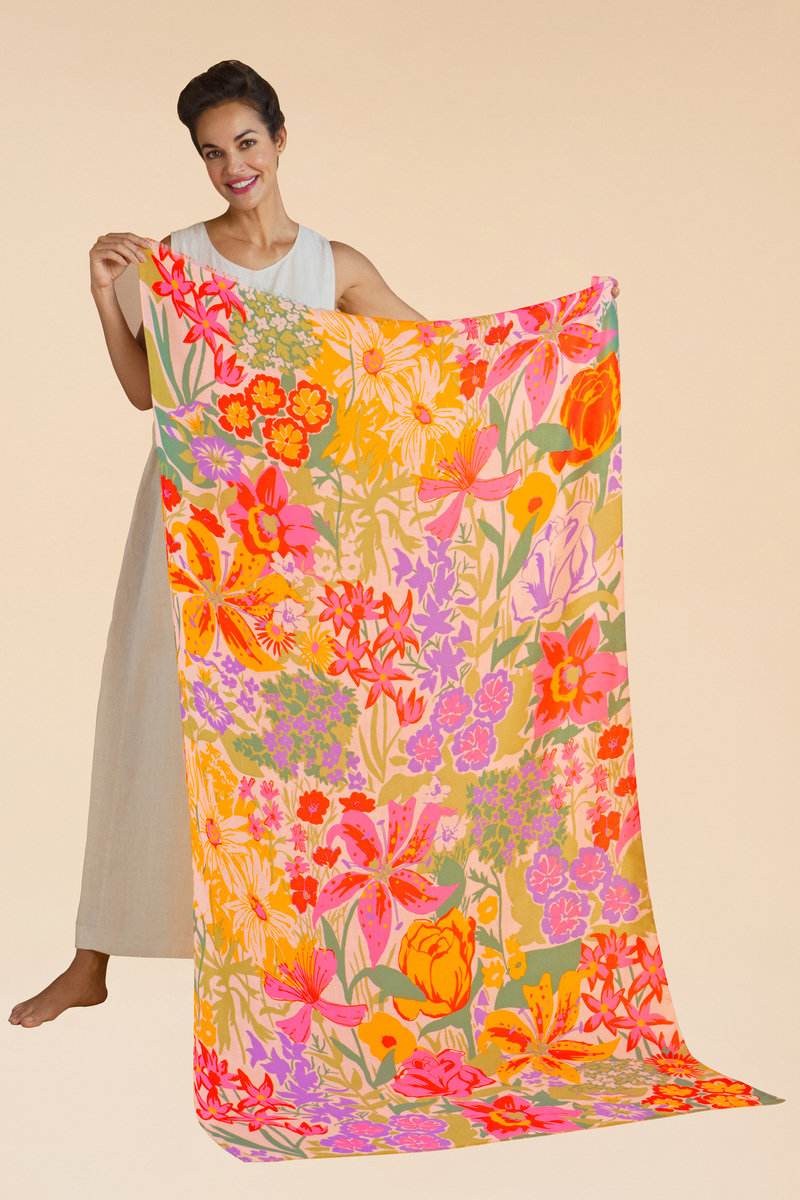 Printed Springtime Wildflowers Scarf