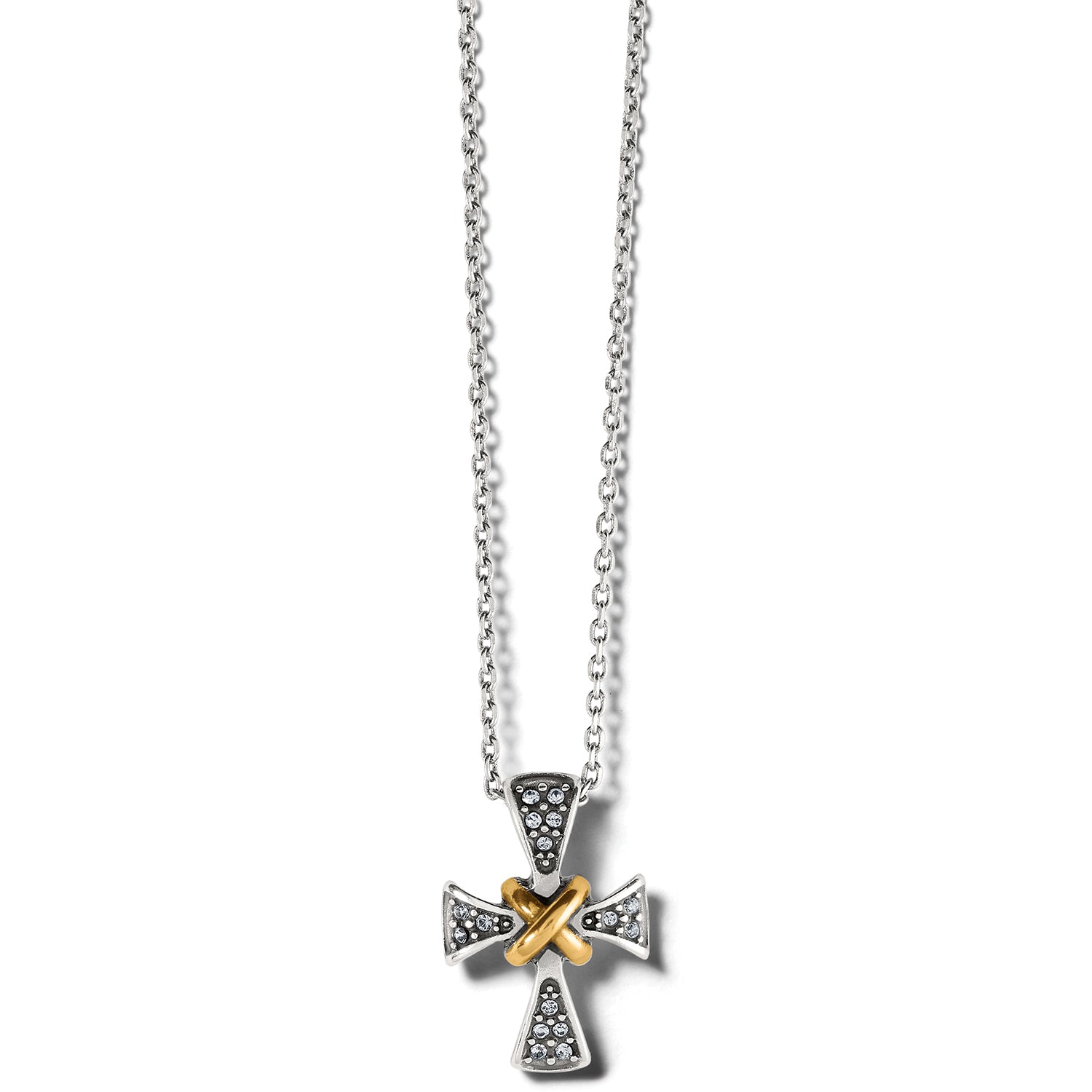 Meridian Two Tone Mini Cross Necklace Brighton Jewelry qijm7290_01