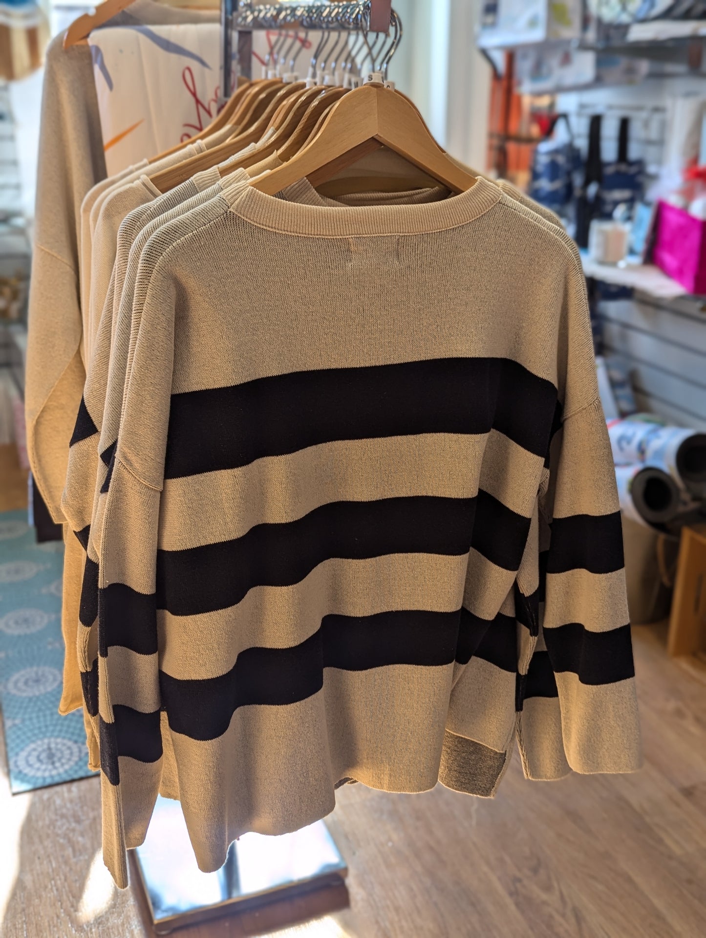 Striped Annapolis Sweater - Navy/Natural TOWN PRIDE APPAREL Womens Apparel rn-image_picker_lib_temp_c1755b29-3575-47cb-ae85-9a1668b51141