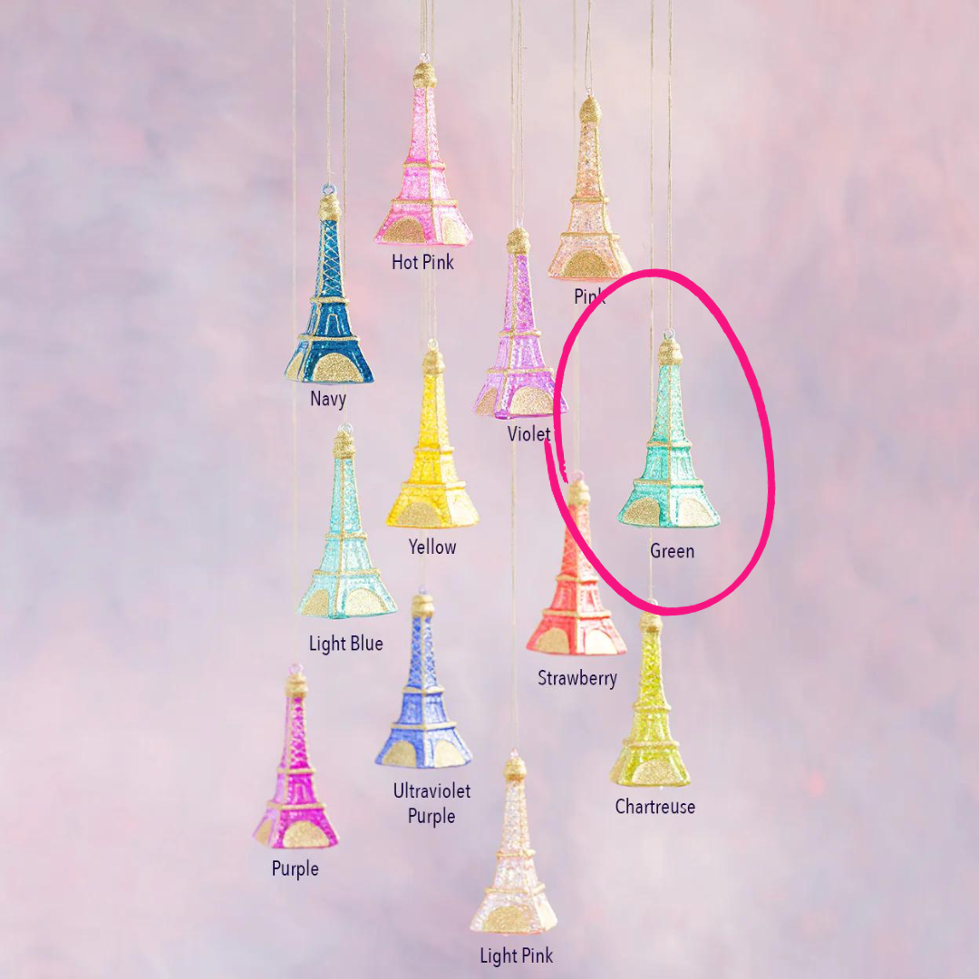 Rainbow Eiffel Tower Ornament