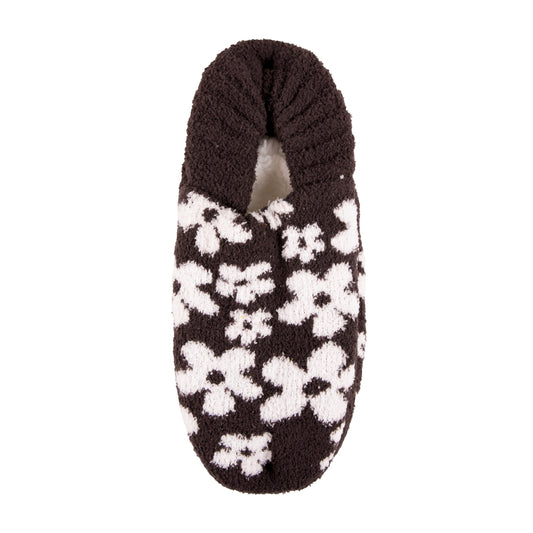 Slipper Sock - Black Daisy