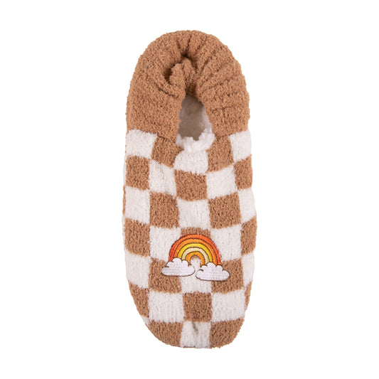Slipper Sock - Brown Rainbow