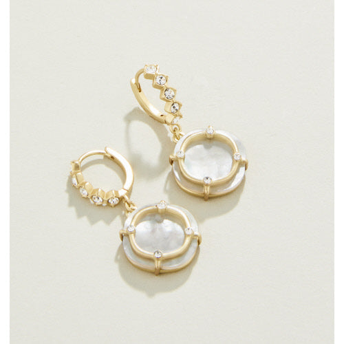 Orla Round Drop Mother of Pearl Earring