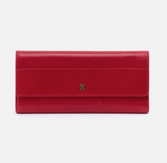 Jill Large Trifold Continental Wallet - Claret