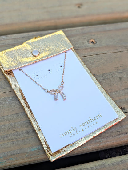 SS Dainty Necklace - Sparkle Bow Simply Southern Jewelry the-painted-cottage-shop-holiday-jewelry-simply-southern-annapolis-sealife-nautical-annapolis-gift-boutiqe-10-112