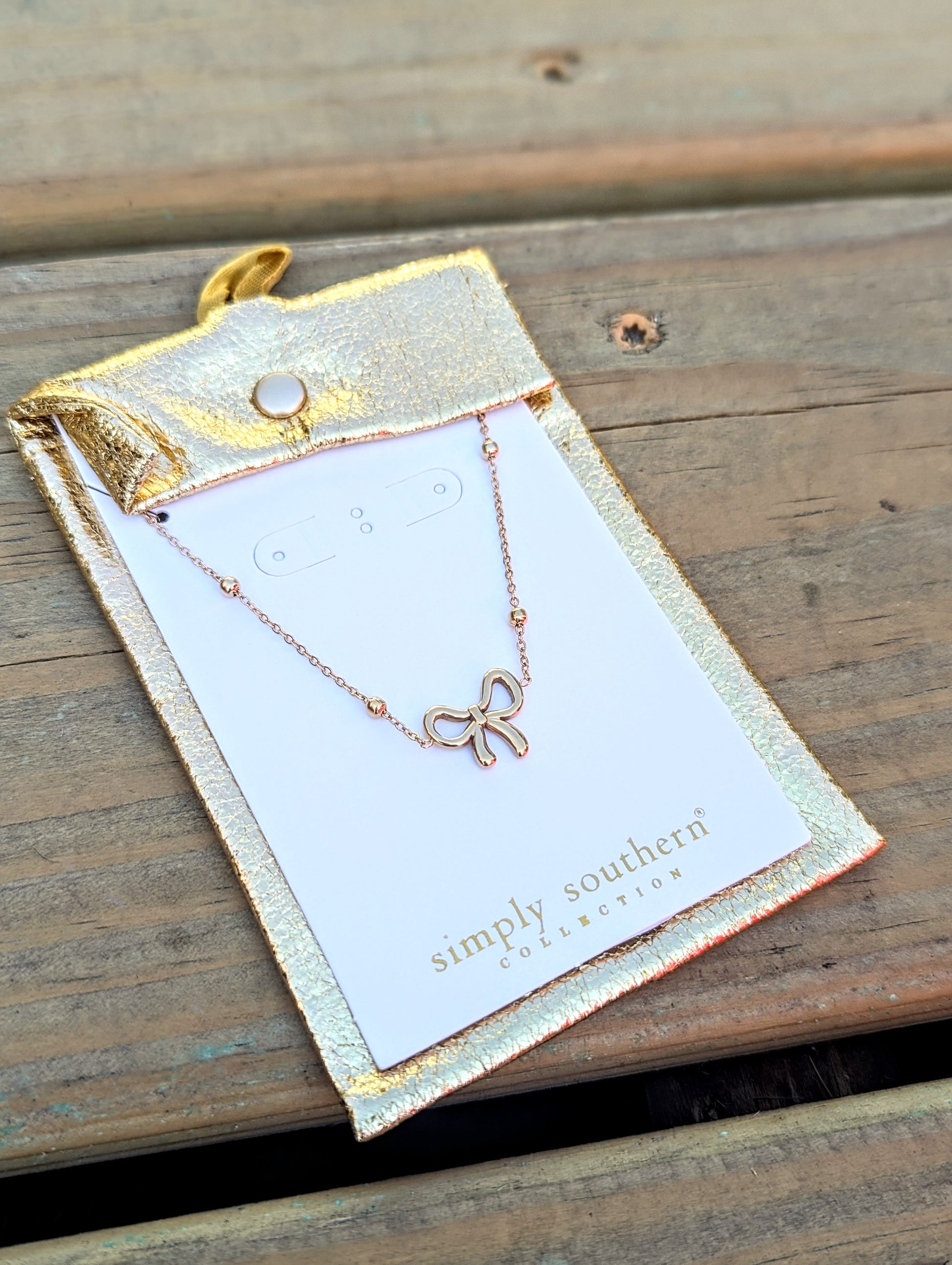 SS Dainty Necklace - Bow Simply Southern Jewelry the-painted-cottage-shop-holiday-jewelry-simply-southern-annapolis-sealife-nautical-annapolis-gift-boutiqe-10-113