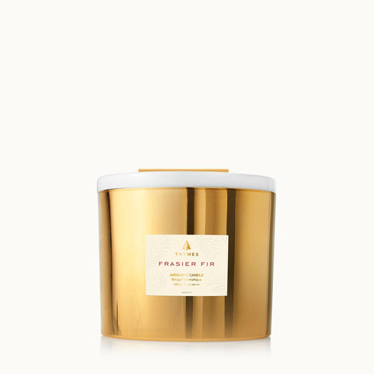 Frasier Fir Gold 3-Wick Candle Thymes Holiday thymes-frasier-fir-gilded-gold-poured-candle-3-wick-TH03535243307